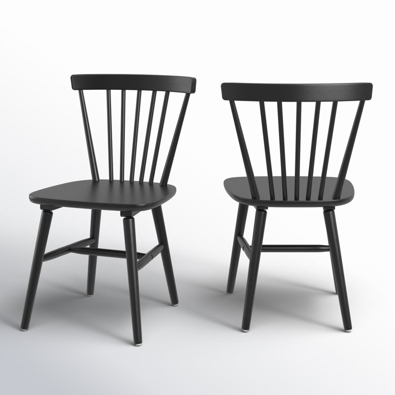 Antoya 17.83'' H Solid Wood Side Chair, Matte Black