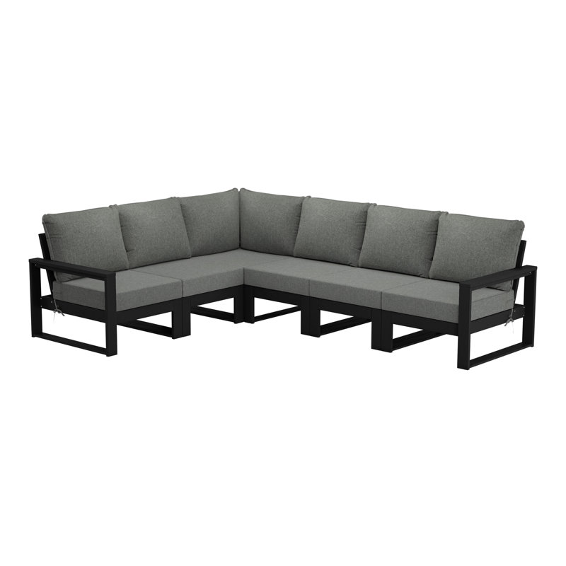 Patio 6-Piece Deep Seating Set With Frame, Gray, Gray