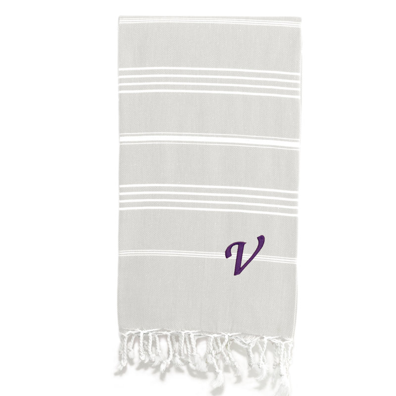 Serviette de plage 100% coton Pestemal Lucky, Crème / Blanc, V