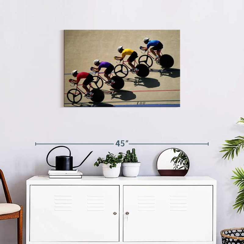 Male Track Cyclists, 20" H x 30" W