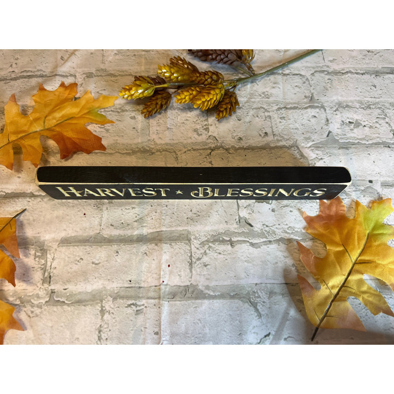 Harvest Blessings Engraved Block, 12"