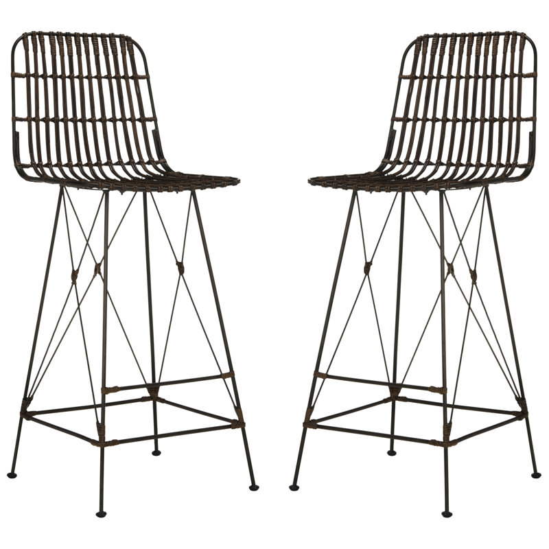 Counter Stool with Metal Frame, Brown