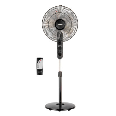 GEEPAS 16’’ Pedestal Fan with Remote Control, White