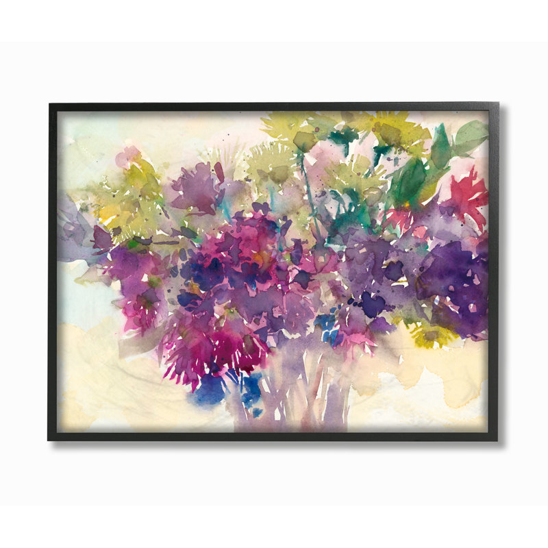 « bursting brillante mauve aquarelle bouquet » par samuel dixon painting, H 11 po x l 14 po x P 1,5 po