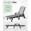 Ensemble de 2 chaises longues en PEHD avec 5 positions d'inclinaison et porte-gobelets