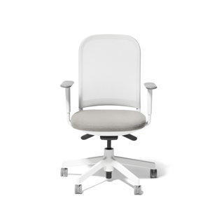 Poppin Dark Gray Max Task Chair, Mid Back, White Frame