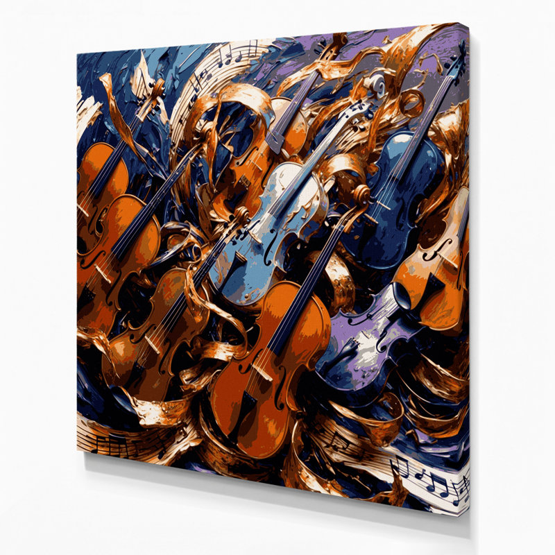 Art musical sur toile mauve