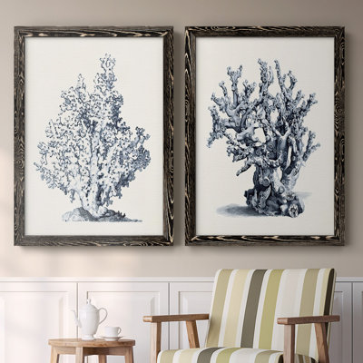 Blue Antique Coral I " Blue Antique Coral I " 2 - Pieces Painting Print
