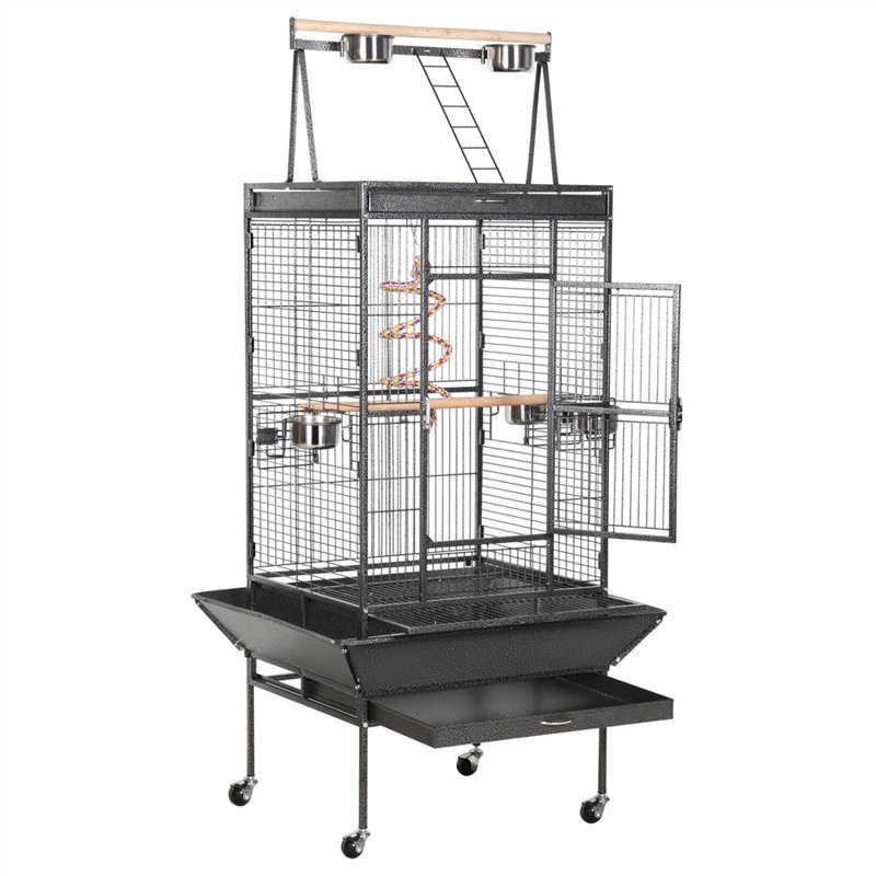 Éleveur de cage à oiseaux 68,5 "avec roues et support