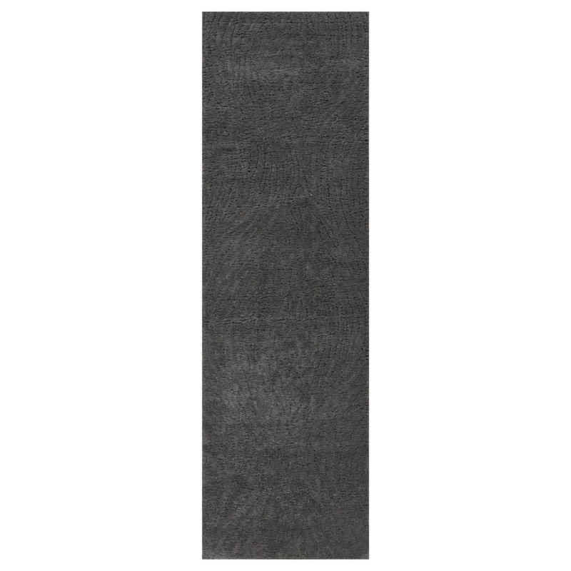 Artistic Abstract Wave Area Rug, Charcoal, 2x7