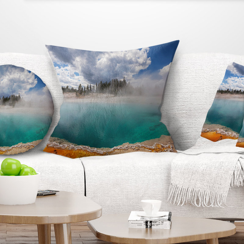 Coussin imprimé West Landscape, 18 po x 18 po, Coussin décoratif