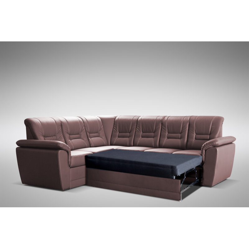 5 Seater Faux Leather Sofa Bed, Left