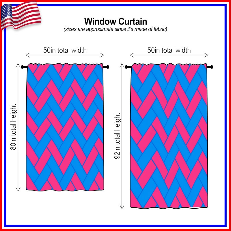 Rideaux de fenêtre à chevrons bleus, rideaux occultant à chevrons - 1 panneau, 50" x 80" - 1 Panel, Blockout