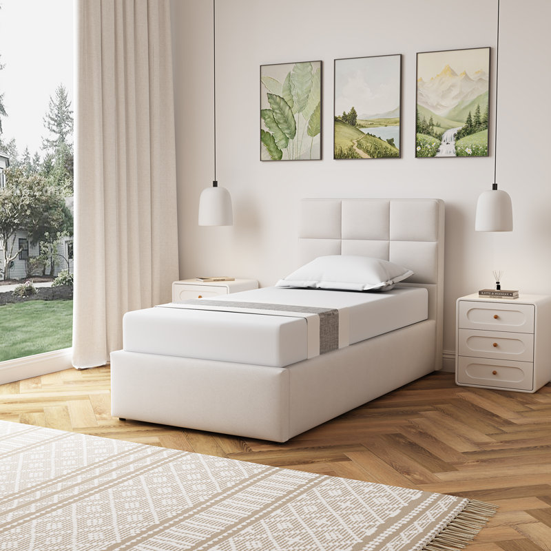 Upholstered Ottoman Storage Bed, Single (3')