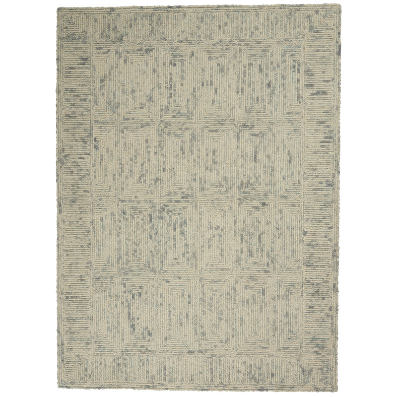 Tapis ivoire fait à la main Lonny Eclectic, Rectangle 3 pi 9 po x 5 pi 9 po