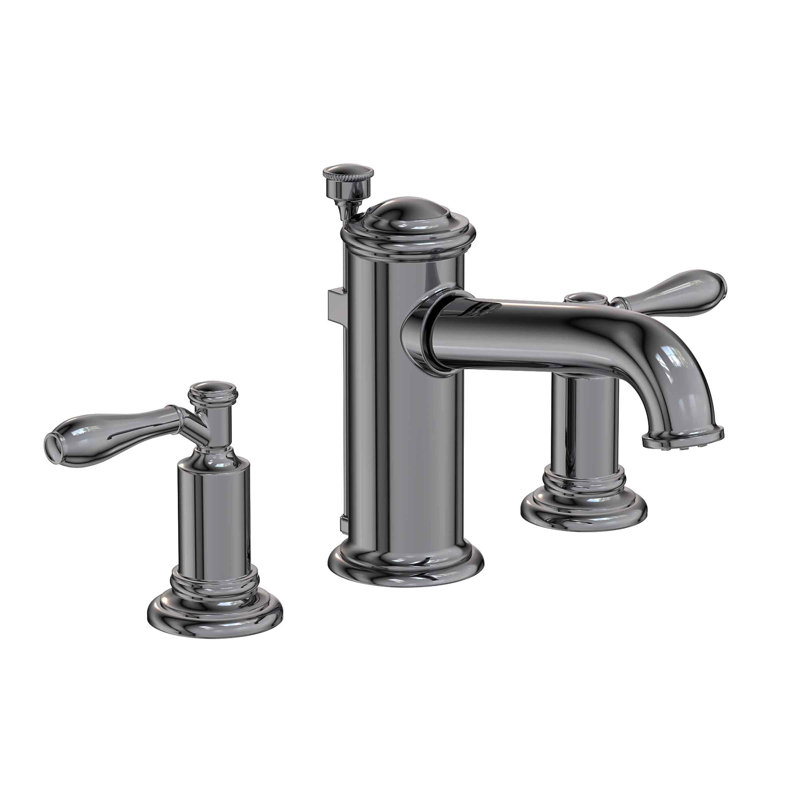 Ithaca Widespread Bathroom Faucet with Drain Assembly, Midnight Chrome
