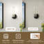 Applique murale de salle de bain à 1 lumière à intensité variable en fer noir mat avec verre givré