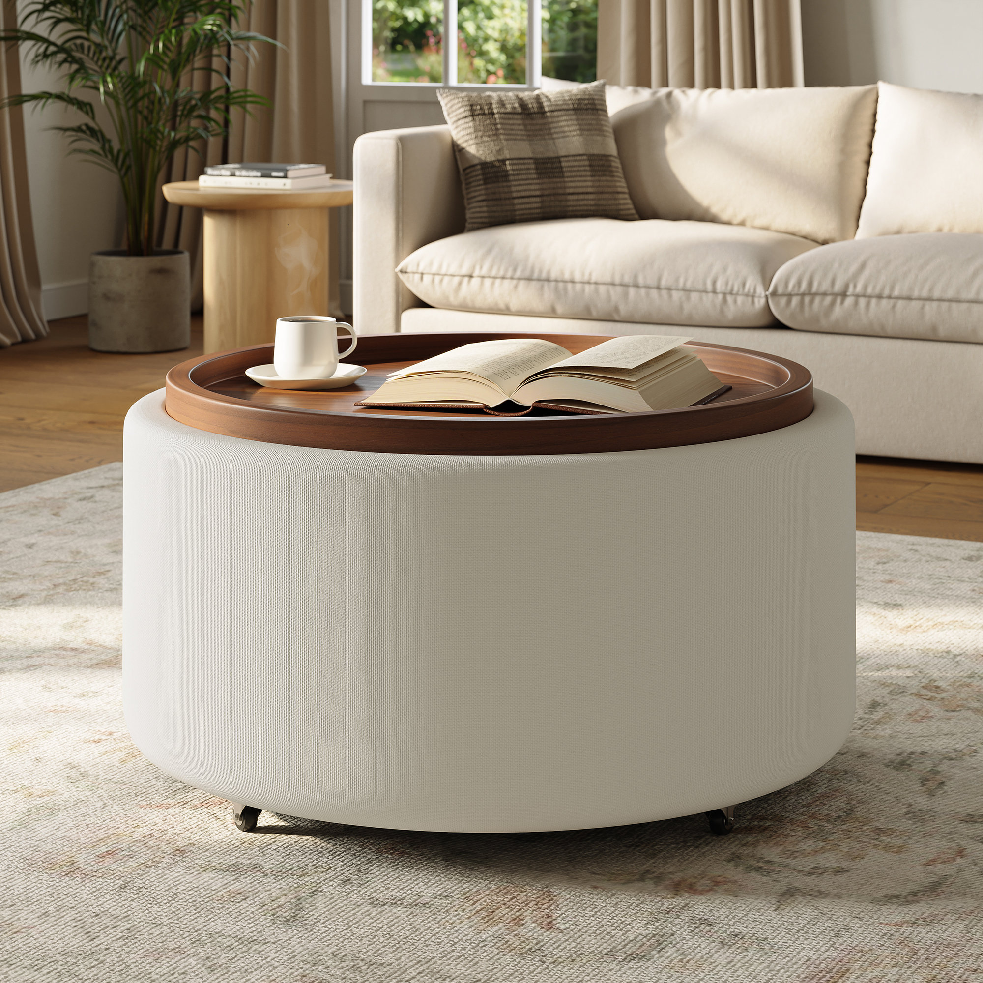 Latitude Run® Verve 30'' Round Coffee Table With Storage & Reviews ...
