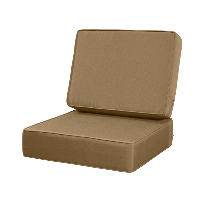 Outdoor Seat Cushion Set, Waterproof & Fade Resistant Patio Chair Cushions, Outdoors Cushion For Patio Furniture, 24 X 24 X 6 Inch, Outdoor Couch Cushions With Zippers，Khaki