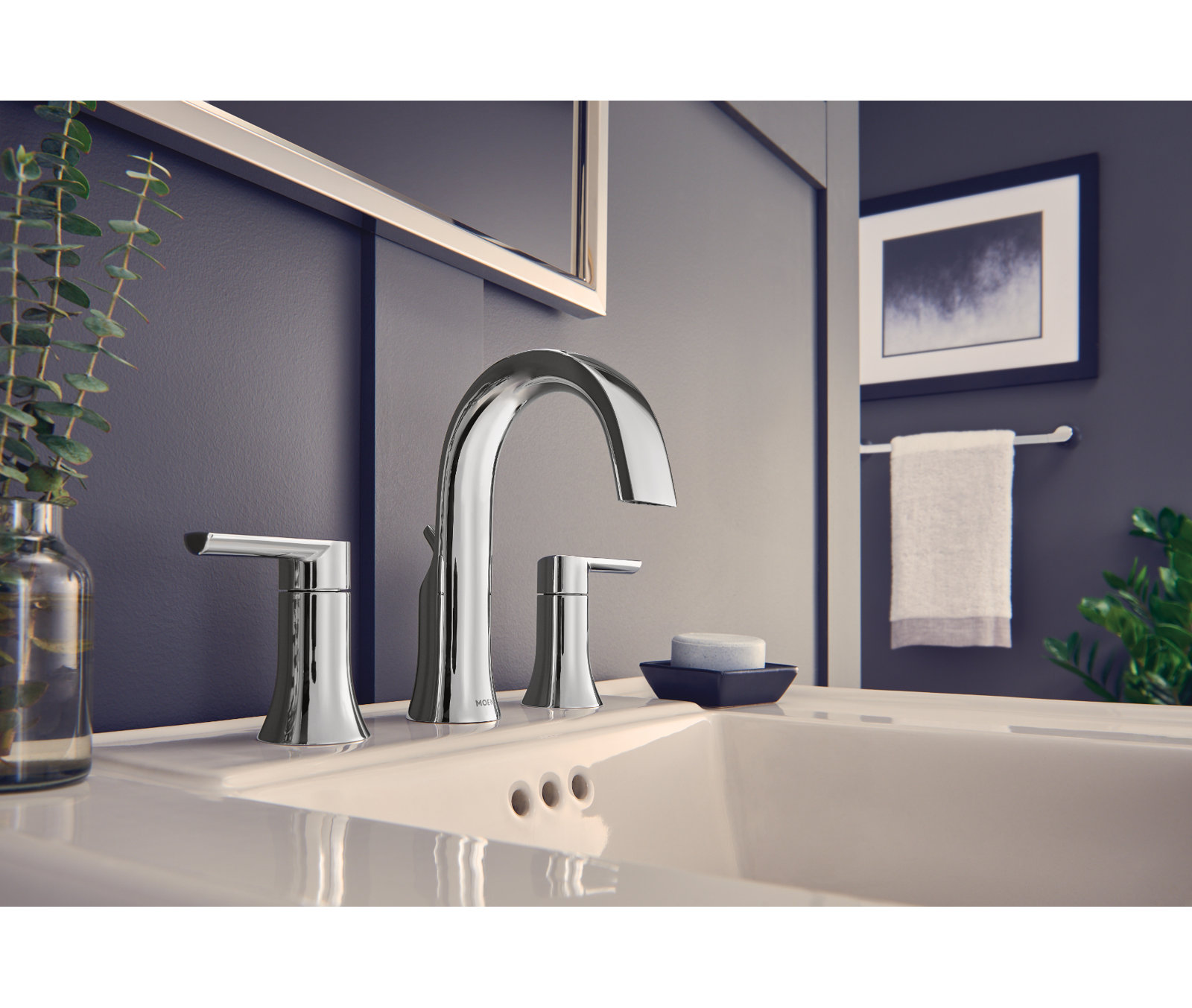Doux Widespread Bathroom Faucet Trim, Chrome