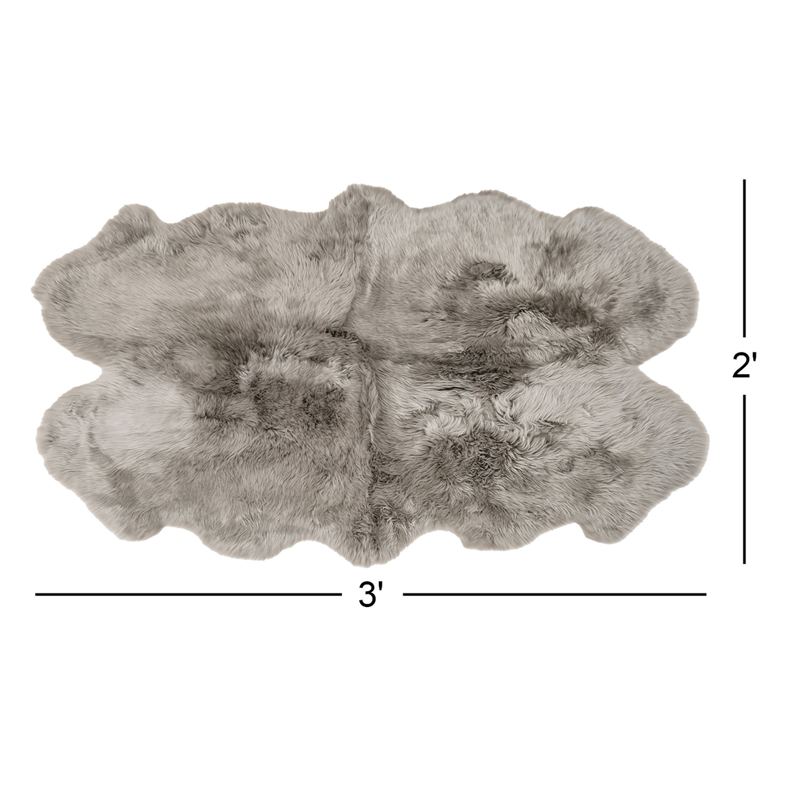 Kornelia Sheepskin Mushroom Beige Rug, Novelty 2' x 3'