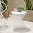 Matte White Side Table - Iron With Rounded Silhouette And Mesh, 17.45 In. Depth X Width 18.47 Height With Breezy Mesh Look Shape, In., 6.39 Lb Weight