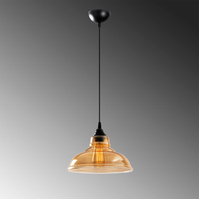 Lustre de style scandinave, structure en métal noir, 11 po x 11 po | Hauteur: 44,1 pouces, longueur du câble: 35,4 pouces | Douille E27, 40 W maximum | Élégant luminaire pour décoration intérieure moderne, classé IP20