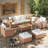 7 - Person Outdoor Wicker Seating Group With Swivel Chairs And Cushions