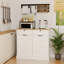 Armoire-poubelle de cuisine blanche avec 2 tiroirs, 1 tablette inclinable et des tablettes - look moderne pour espace de porte de rangement