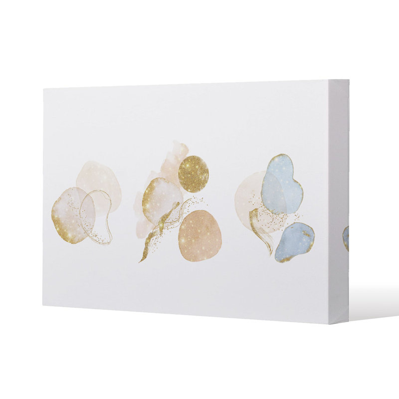 beige watercolor illustration & elements Slim Style Canvas Print, 15mm Slim Real wood., 60 cm H x 90 cm W