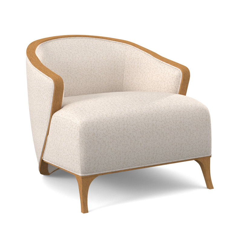 Fauteuil demi-tonneau Penegrine, Ambre, Uniforme Margaret