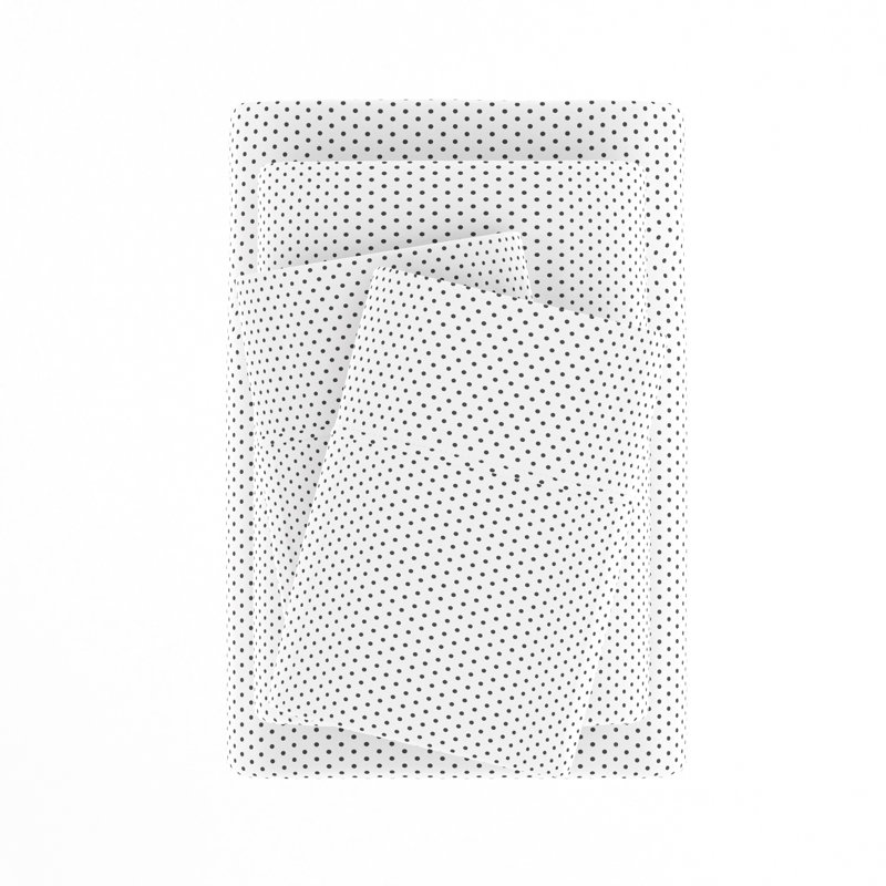 Stippled Dot Pattern Microfiber Sheet Set, Gray, Twin