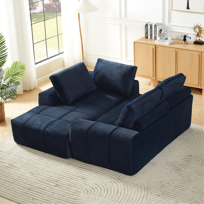Canapé modulaire surdimensionné en L FAUX FUR, Orienté à gauche (vu de face)