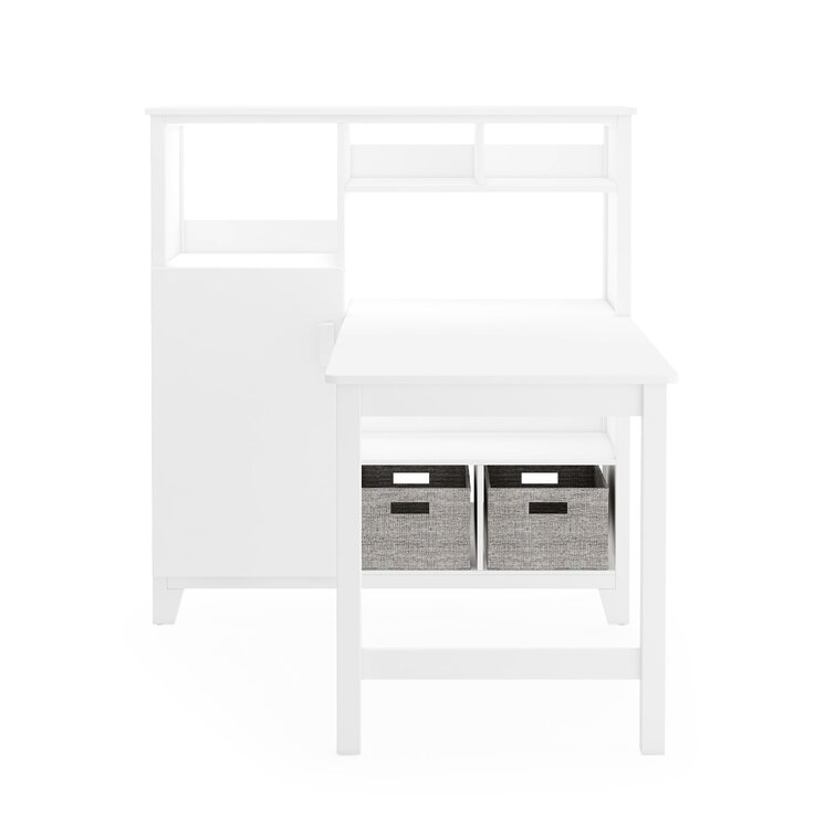 Martha Stewart Kids' Media System with Desk Extension - Creamy White