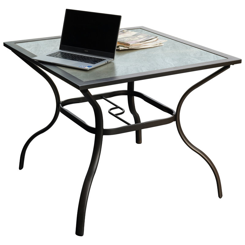 Table de bar d'extérieur carrée L 35 po x l 35 po interne, Gris clair
