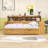 Wooden Daybed with Twin Trundle, Storage Shelves-368865974-367056029