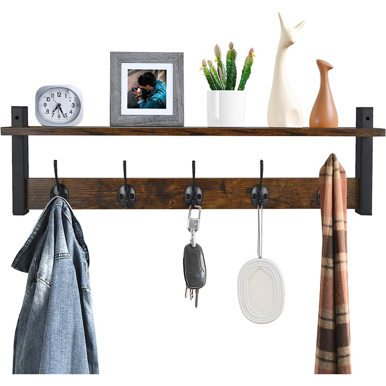 Berkshire Solid Wood 5 - Hook Wall Mounted Coat Rack