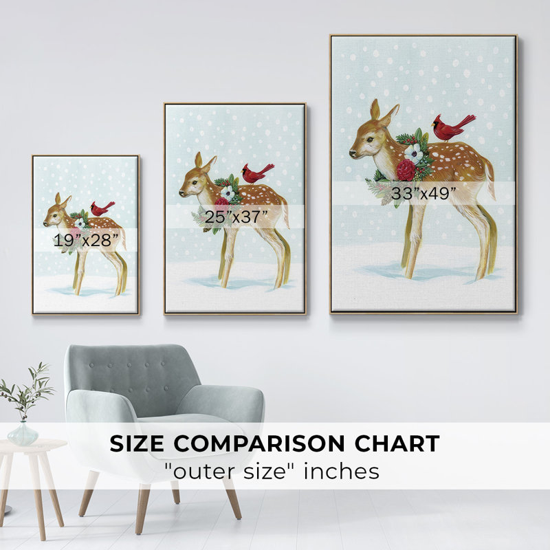 Créatures de l'hiver avec des cardinaux II, H 25 po x l 17 po x P 1,5 po, Encadré naturel