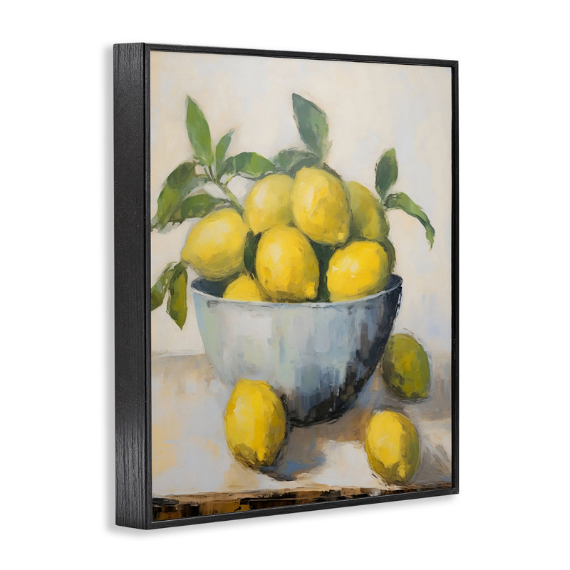 Giclée encadrée, "Lemon Still Life" par Creative Studio, H 14 po x l 11 po, Giclée encadrée noir minuit
