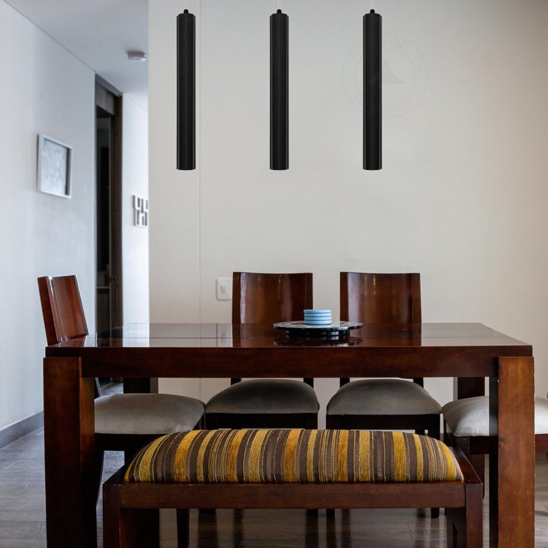 Avanita 1 - Light LED Cylinder Pendant, Black, Black