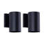 Applique murale d'extérieur cylindrique en aluminium 2 sable noir