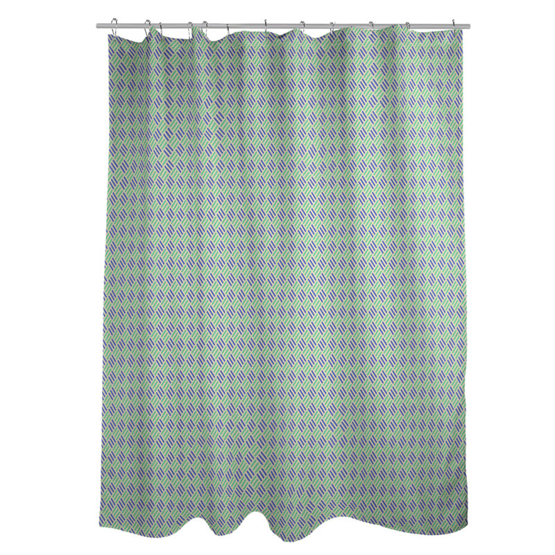 Rideau simple art déco, Yellow/Green/Blue Stripe 1