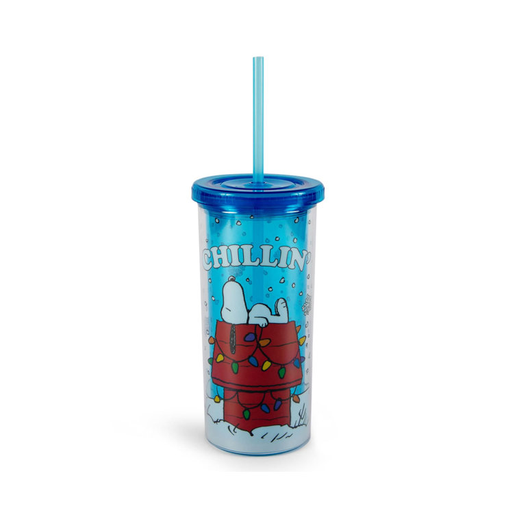 Silver Buffalo 16oz. Acrylic Travel Tumbler Straw