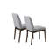 Chaises de salle à manger rembourrées en tissu gris (de 2) - Pieds en bois, style 2 confortables et élégantes avec revêtement simple