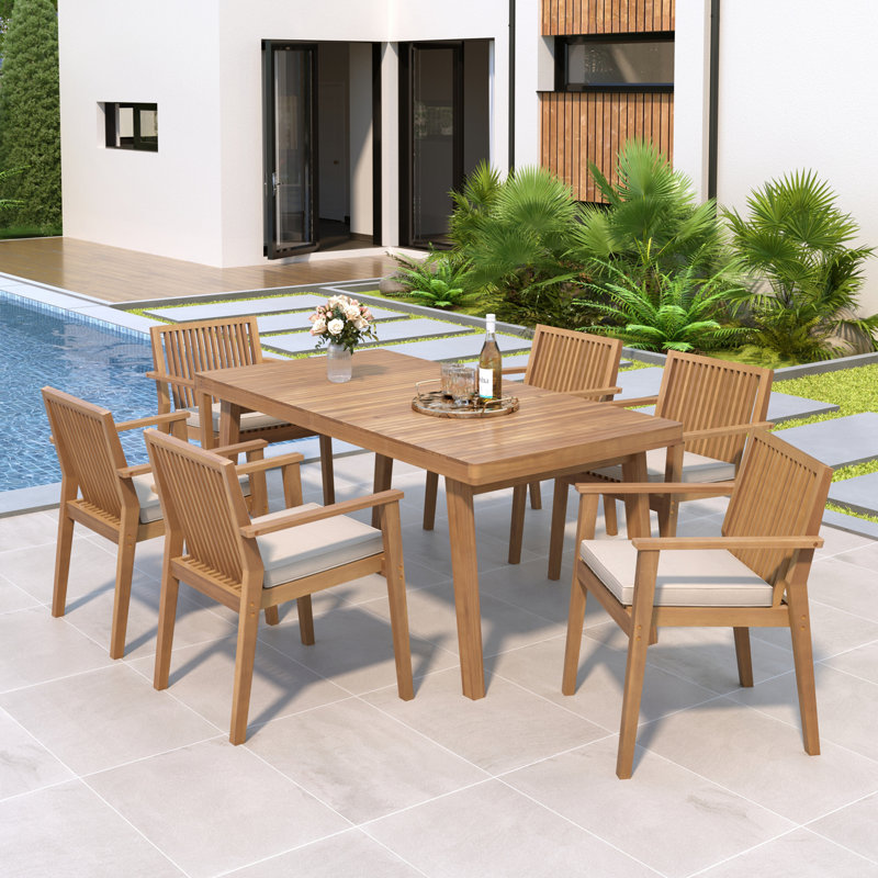 Durable Patio Furniture Set, 6, Brown