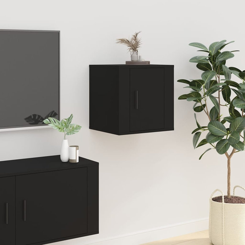 Orose Unfinished TV Stand for TVs up to 28" with Fireplace Included, Black