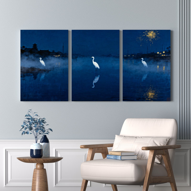 Ensemble de 3 tableaux sur toile tendue, H 18 po x l 36 po