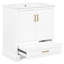 Meuble-lavabo autoportant de 30 po avec lavabo, panneau de fibres à densité moyenne et structure en bois massif, 1 tiroir de séparation et 2 portes à fermeture en douceur (double tablette sur la porte)-842258622-842258620
