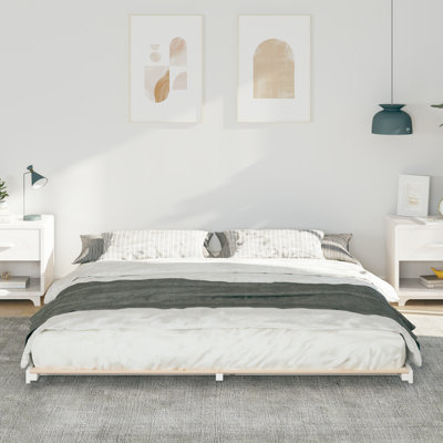 Floor Bed Frame Solid Pine Wood