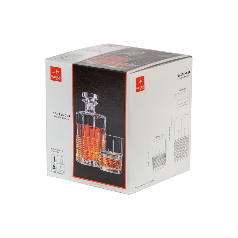 Bartender Novecento Whisky Decanter & Glasses